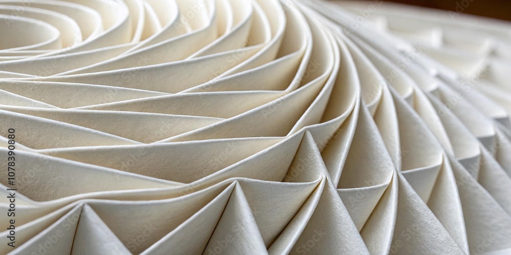 Poster Abstract 3D Geometric Pattern with Layered White Paper-Like Folds Creating a Textured and Dimensional Visual Effect for Modern Food Photography Backgrounds