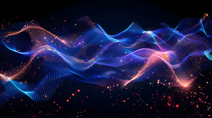 Abstract flowing lines wave. Digital future technology concept