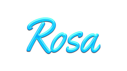 Obraz premium Glowing blue effect of name Rosa on white background.