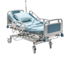 Isolated Patient bed with Transparent Background, PNG Cutout Generative AI