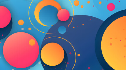 Modern Geometric Background with Colorful Floating Spheres