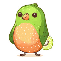 Simple flat 2D icon kiwi isolated on transparent background, vector, flat design, animation design, vector, flat design, animation design, simple flat 2D icon, clipart