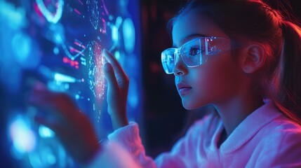 Teacher integrating machine learning into lesson plans, innovative education tools analyzing student progress in real time."