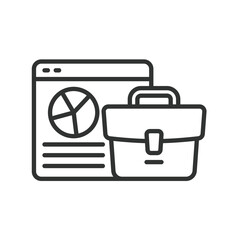 Business portfolio analytic, icon in line design. Business, portfolio, analytic, strategy, growth, analysis, investment on white background vector. Business portfolio analytic editable stroke icon
