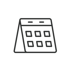 Calendar, icon in line design. Calendar, date, schedule, planner, time, day, month on white background vector. Calendar editable stroke icon