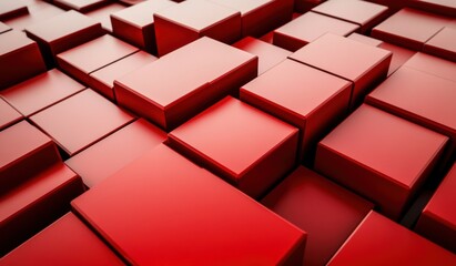 Red Cubes Abstract.