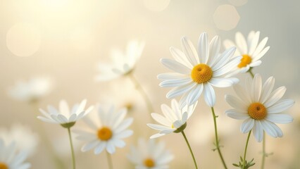 Bouquet of daisies with bokeh.