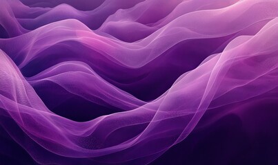Fototapeta premium Violet Fractal Waves, Generative AI