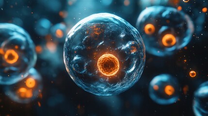 A scientific representation of embryonic stem cells, highlighting their potential and the ethical considerations involved.