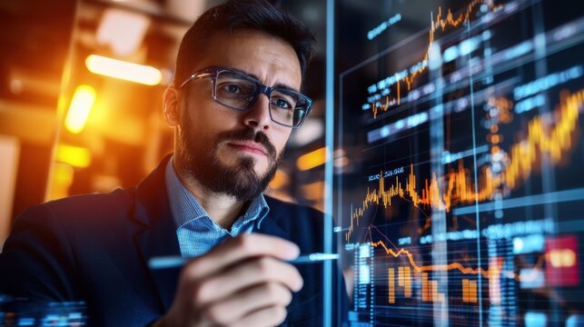 Scientist analyzes data trends by writing complex equations