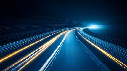 Digital technology Blue tunnel light poster background