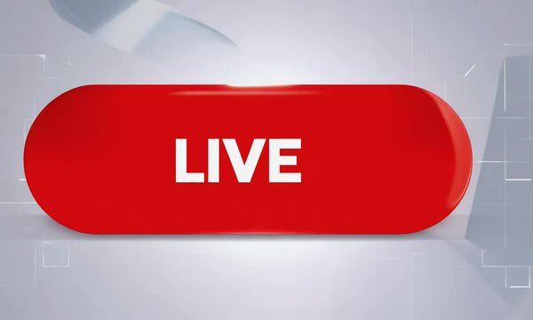 video oh 4k High-Quality Animated Live News TV Icon in Red with White Text, Ideal for YouTube Channels and Video Projects cyberspace broadcast