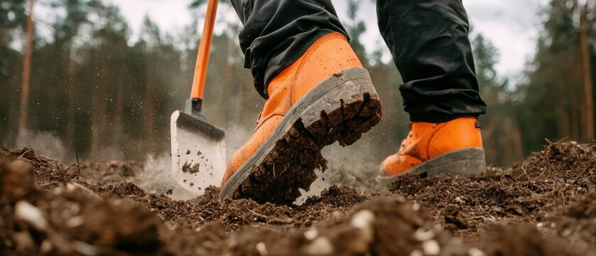 A team conducts fire prevention by clearing underbrush in a forest, surrounded by the scent of pine and fresh soil