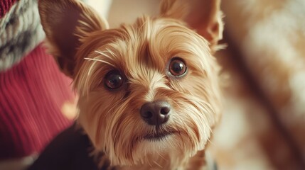 Gentle Dog with Warm Expression Indoor Close Up