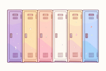 Colorful School Lockers in a Row