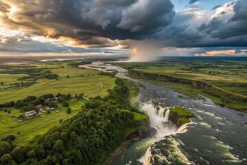 Fototapeta premium Aerial Photography Capturing the Essence of Passion: Vibrant Colors and Dynamic Landscapes Showcasing Enthusiasm and Energy in Nature's Breathtaking Views