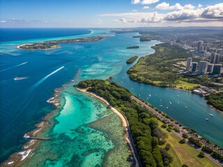 Fototapeta premium Aerial Photography Capturing the Essence of Truth in Urban Landscapes and Natural Wonders, Showcasing Clarity, Perspective, and Depth from Above for Creative Exploration