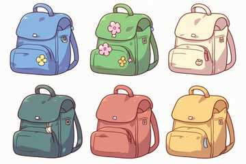 Collection of Colorful Cartoon Backpacks