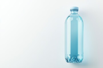 Naklejka premium A clear light blue water bottle mockup on a white background