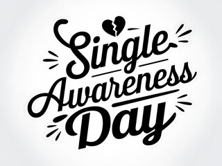 Obraz premium Single Awareness Day with a Broken Heart Icon