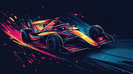 Formula 1 Race Car Illustration