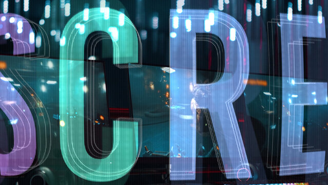 Screen Warped Ticker Text