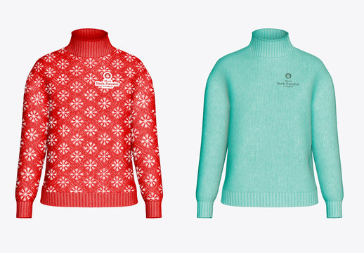 Mock Neck Sweater Mockup