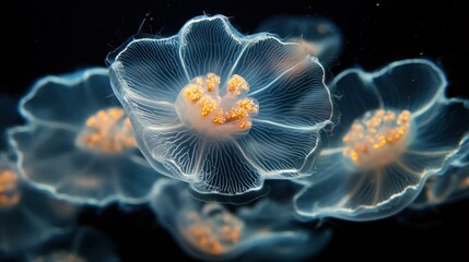 Obraz premium Translucent Jellyfish in the Ocean Depths