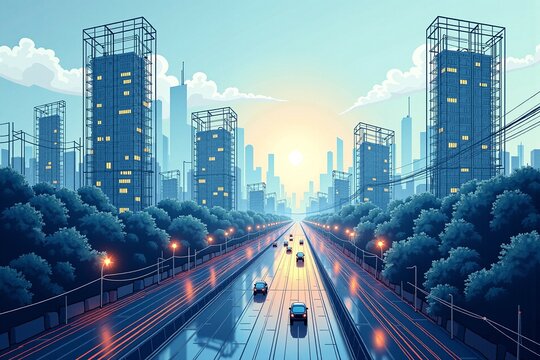 Wireframe City Blueprint