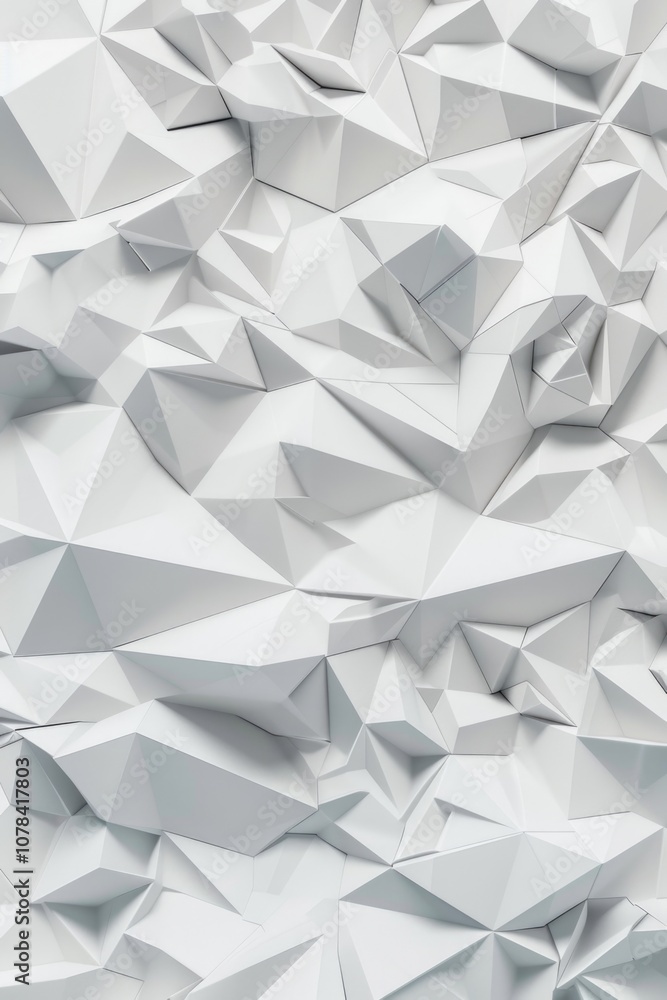 Fototapete the image is a white background with a lot of triangles. the triangles are all different sizes and a