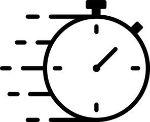 Shortest time stopwatch vector icon black and white.