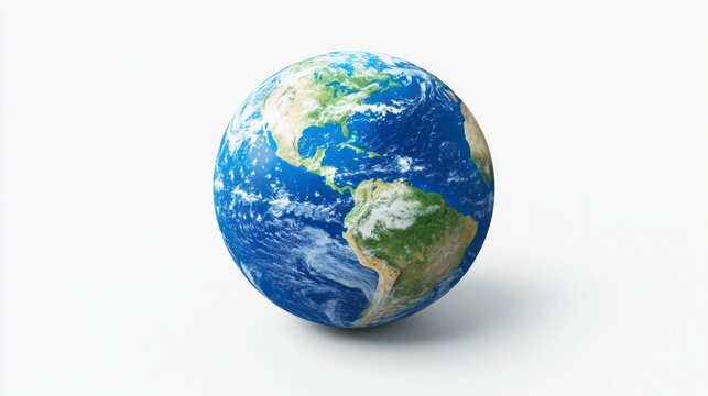 A blue and green globe with white clouds