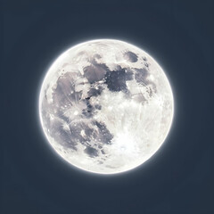 beautiful glowing gray full moon