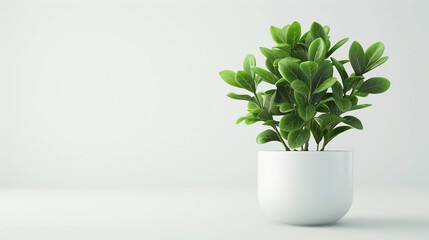 Fototapeta premium A single potted houseplant on a white background