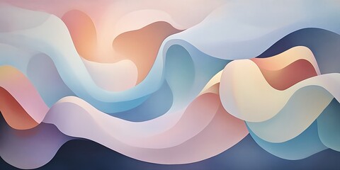 Soft pastel gradients in flowing shapes