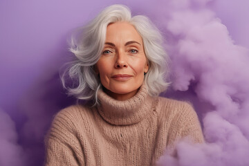 Graceful Wisdom - Elegant Mature Woman in Thoughtful Serenity