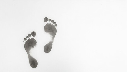 foot print on white background