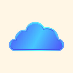 Fototapeta premium Digital blue cloud computing, cloud storage illustration suitable for servers, futuristic technology, computing, data transfer and data storage.