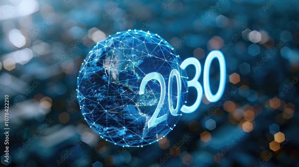 Aufkleber 2030 vision concept. with text 