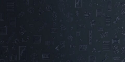 Obraz premium Professional gray gradient with faint financial symbols.