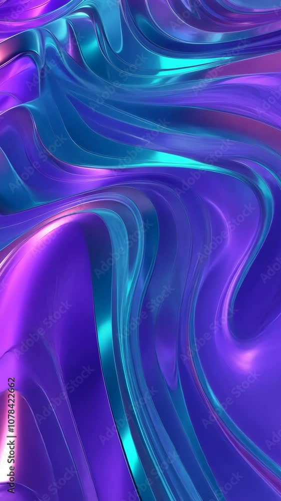 Poster flowing metallic liquid creating captivating abstract shapes and textures