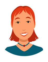 Call center operator avatar without headphone. Online support service assistant. Female customer help manager. Vector illustration of character