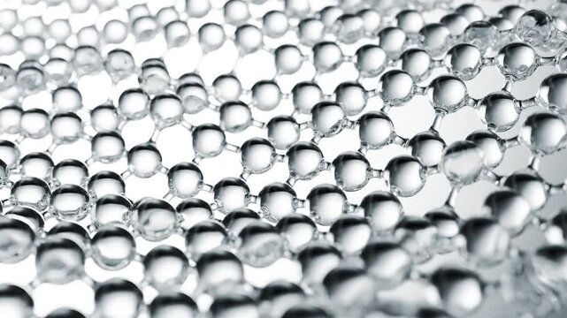 Clear cosmetic serum with liquid bubbles in a 3D abstract background. Hydrating essence gel enriched with collagen molecules. Moisturizing cream or oil for advanced skincare, beauty, and skin health.