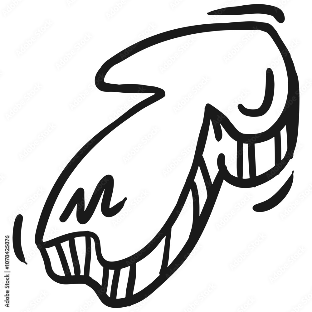 Aufkleber creative hand-drawn arrow pointing upward, showcasing simple artistic expression with a playful styl