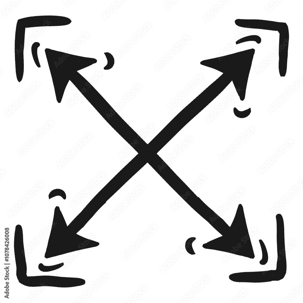 Aufkleber arrows pointing in different directions symbolizing expansion and growth in a minimalist design