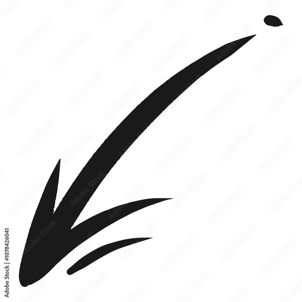 Poster a bold black arrow design pointing towards the right, designed to indicate movement or direction in 