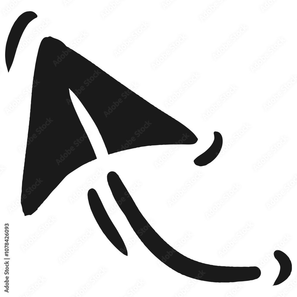 Aufkleber creative black abstract design featuring triangular shapes and flowing lines, conveying movement and