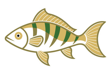 Color Line Art Perch Fish Design.