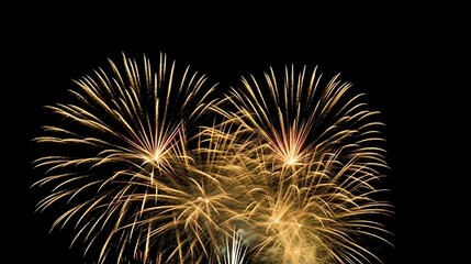 Naklejka premium Golden Fireworks Display in the Night Sky