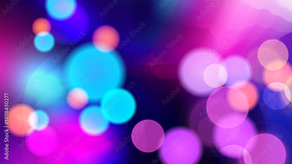 Poster vibrant bokeh lights. bright blur light effect. abstract blurred background. vector illustration.